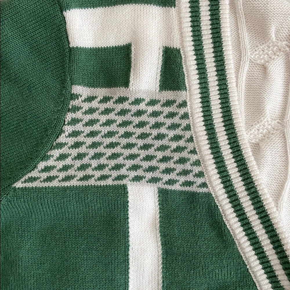 Minnie Rose Cotton Cashmere Pickleball Mixed Media Cardigan - Picture 3 of 7
